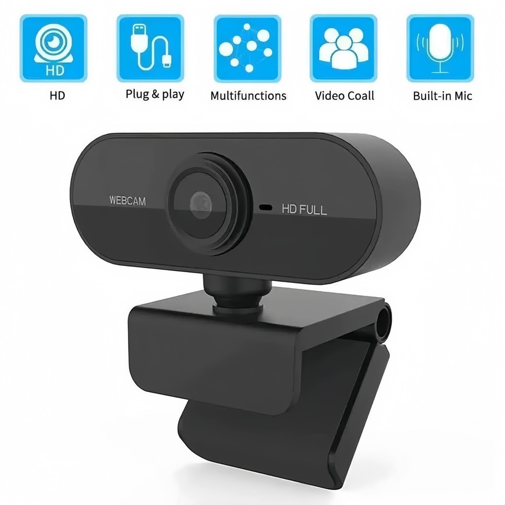 1080P Full HD USB Webcam for PC Desktop, Laptop Web Camera with Microphone