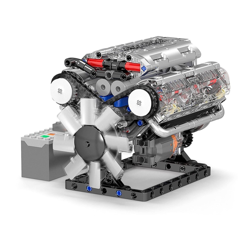 Visible V8 Engine Motor Engineering Model Building Stacking Blocks Gift New