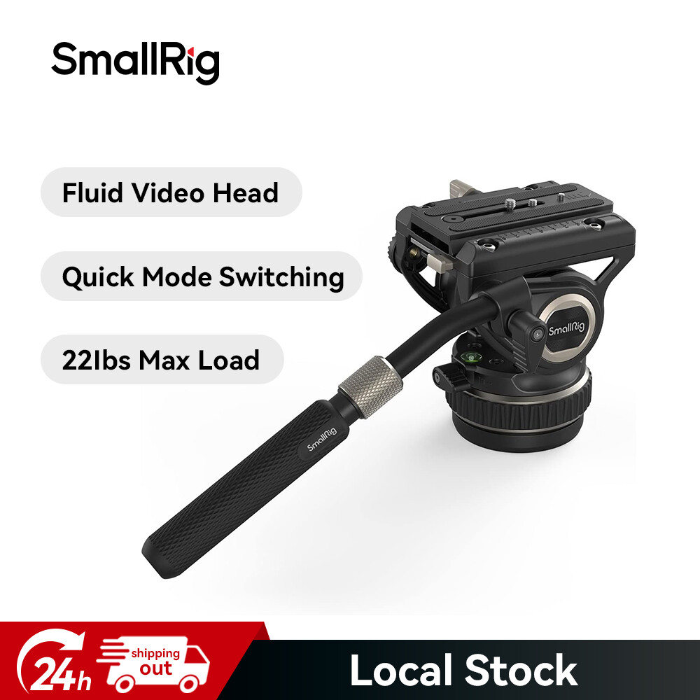 SmallRig Tripod Fluid Video Head w/Flat Base and Adjustable Handle Adjustable
