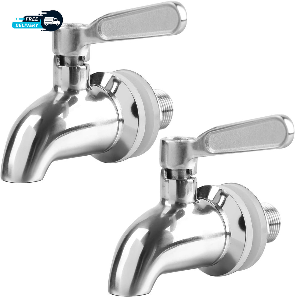 2 Pack Beverage Dispenser Replacement Spigot Stainless Steel Polished Finished