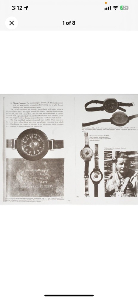 German WWII Pilot Luftwaffe AK39 Navigation Wrist Compass Vintage