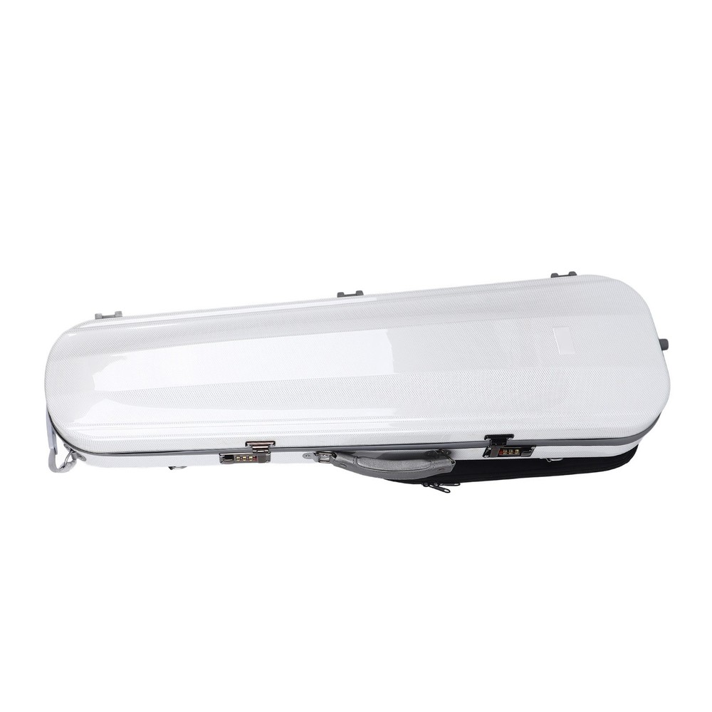 4/4 Violin Case White Carbon Fiber Violin Storage Box with Passwork Lock Strap