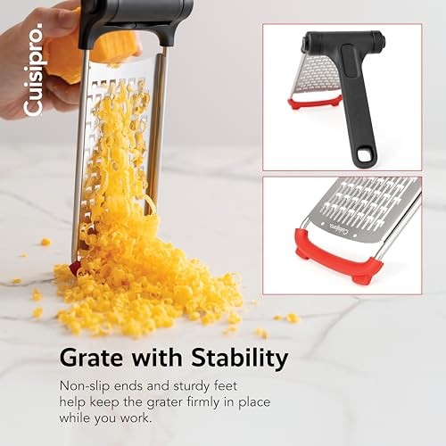 Surface Glide Technology Folding Handle Grater, Coarse Grater Stainless Steel