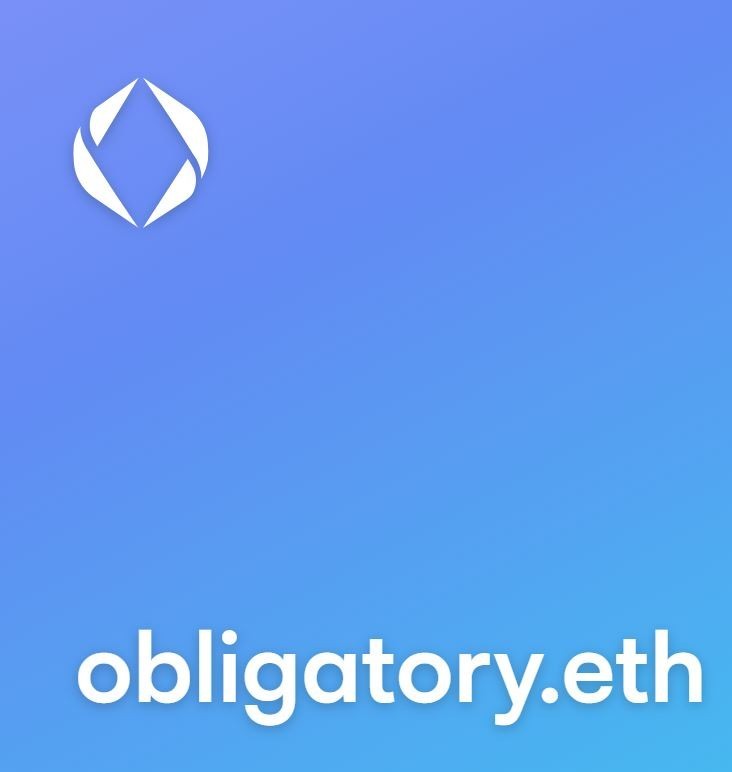 Obligatory.eth Etherium Domain Name on OpenSea