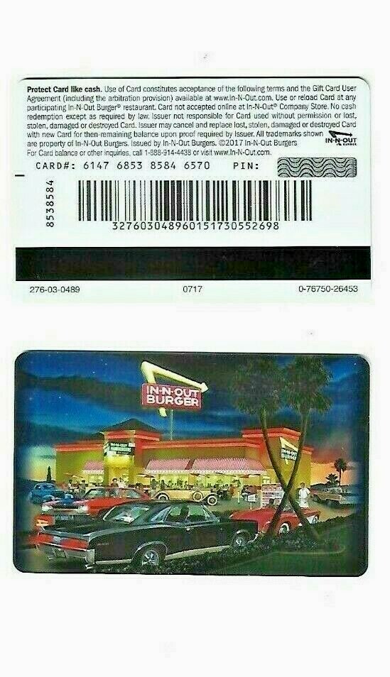 IN-N-OUT BURGER Gift Card ( $0 )