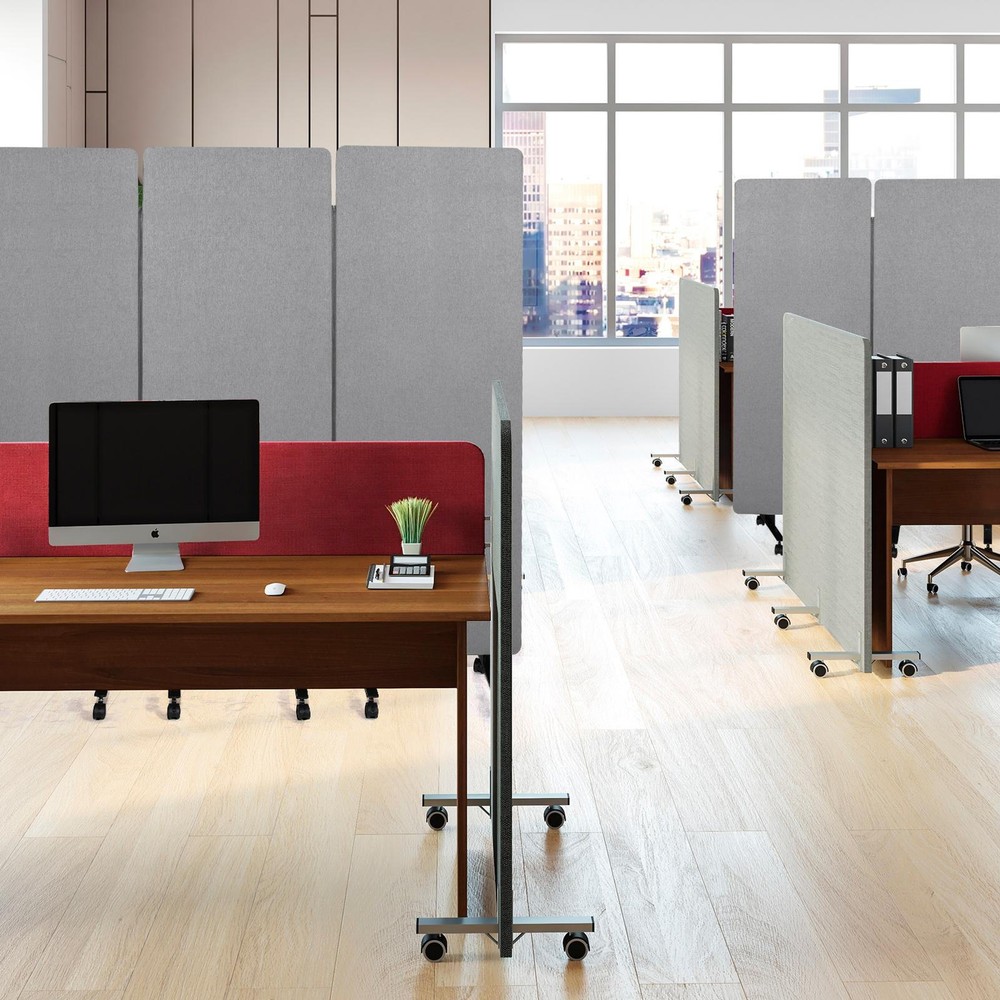 New Acoustic Room Divider Partition Panel Privacy Screen 3 Pack Medium Gray