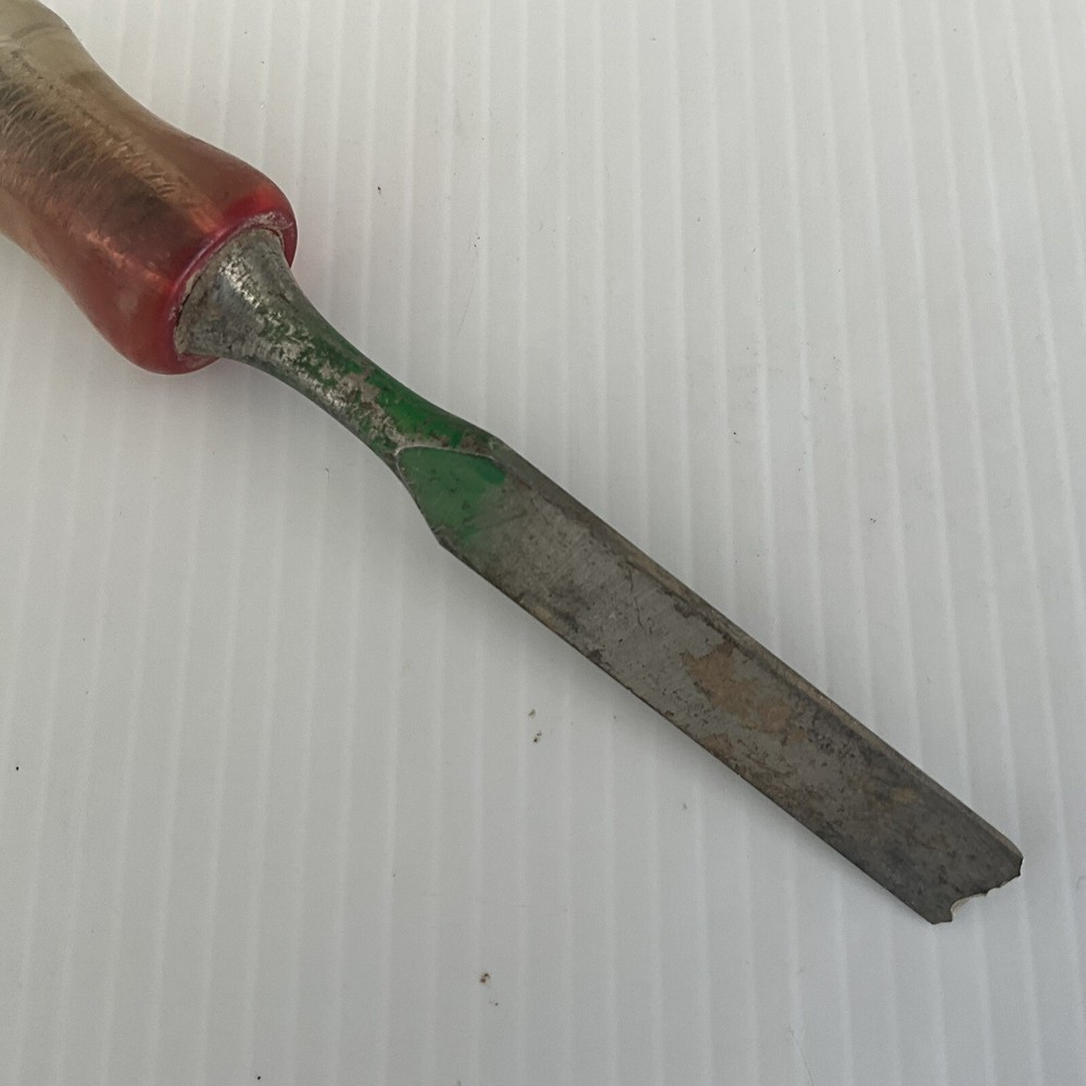 Vintage Master Mechanic Wood Chisel 1/2” Clear Plastic Handle