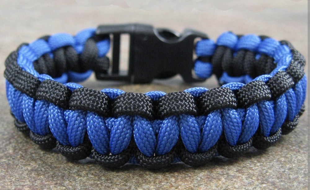 (2) Pack 9" Police Paracord (Thin Blue Line)