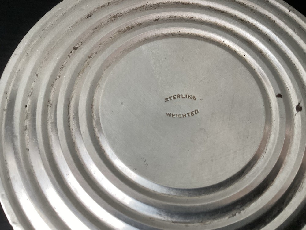 Vintage Sterling Silver Weighted Silver Candle Holder, Marked