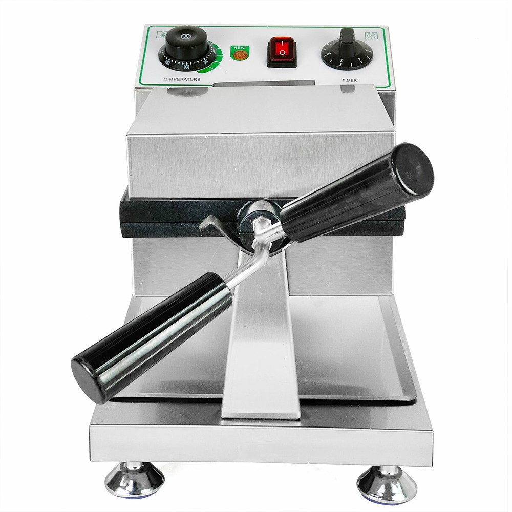 1200W Electric Egg Waffle Maker Double-Sided Heating Considerate Design Silver