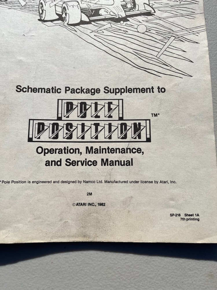 Atari Pole Position & Position II Arcade Service Manual & Schematic Supplement