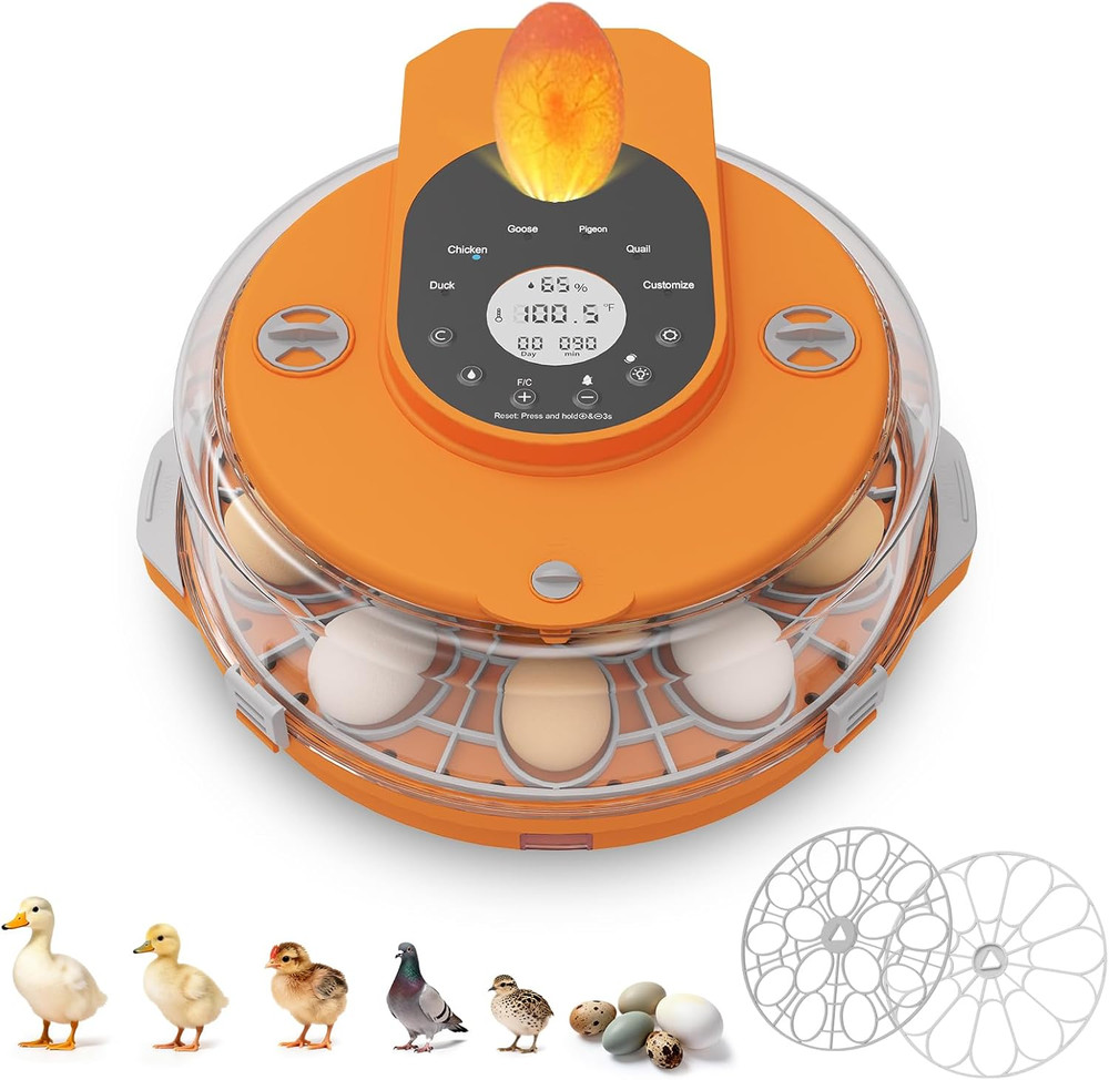 Incubators for Hatching Eggs,15 Egg Incubator with Automatic Egg Turner,Temperat