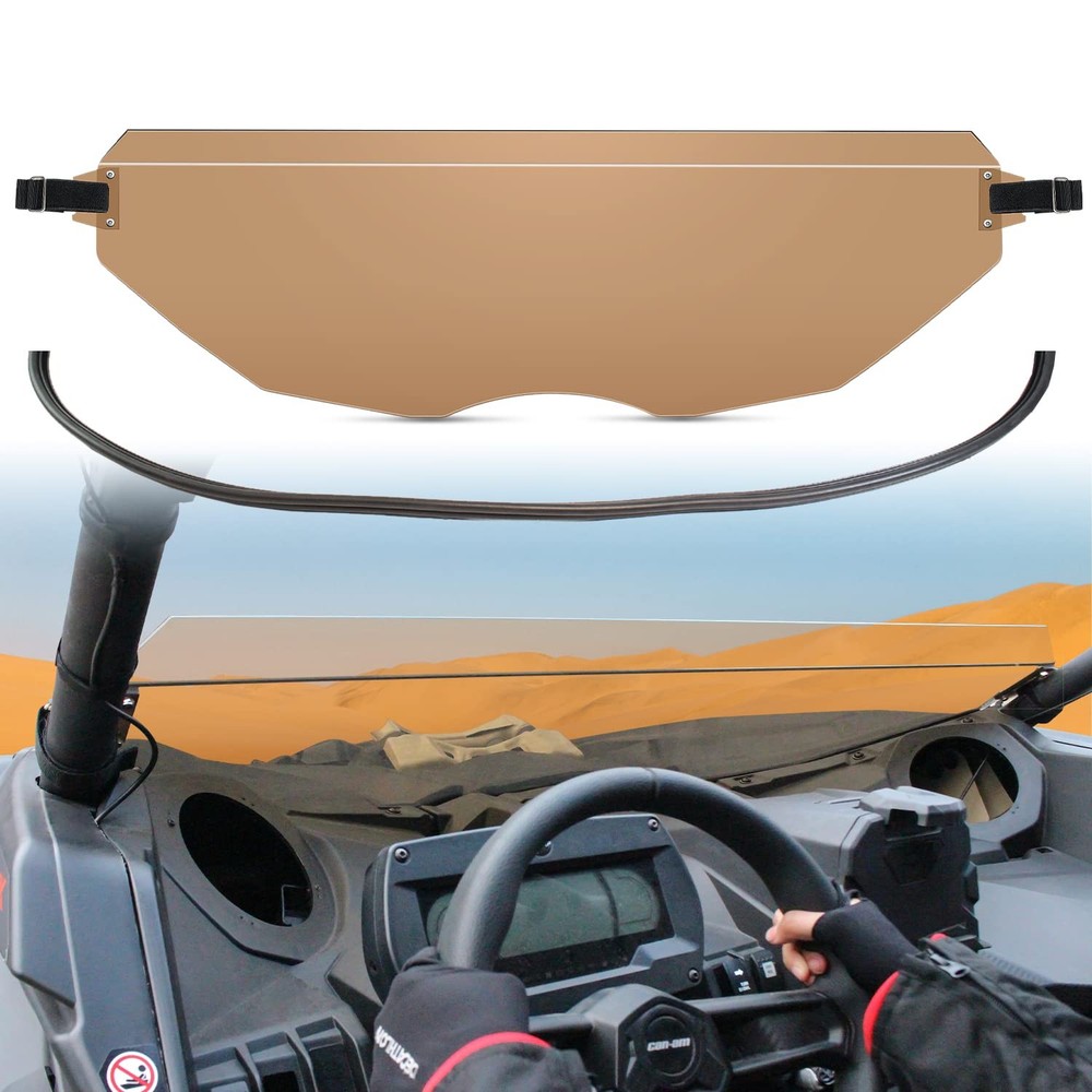 UTV Front Half Clear Windshield Scratch Resistant Hard Compatible with clear