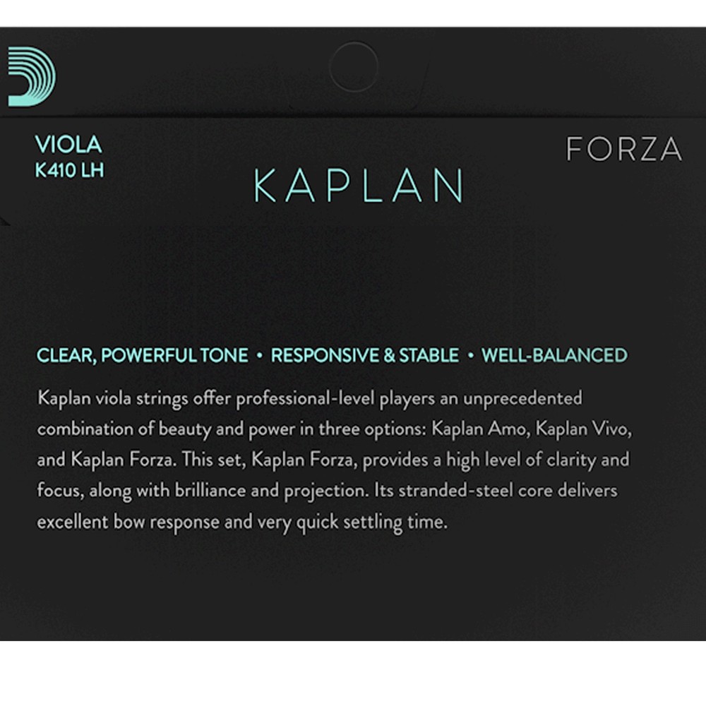 D'Addario Kaplan Forza Viola String Set, Long Scale, Medium, Bulk 10-Pack