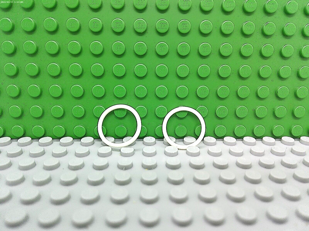 Lego 2 White Technic 2x2 Thin Rubber Bands NEW