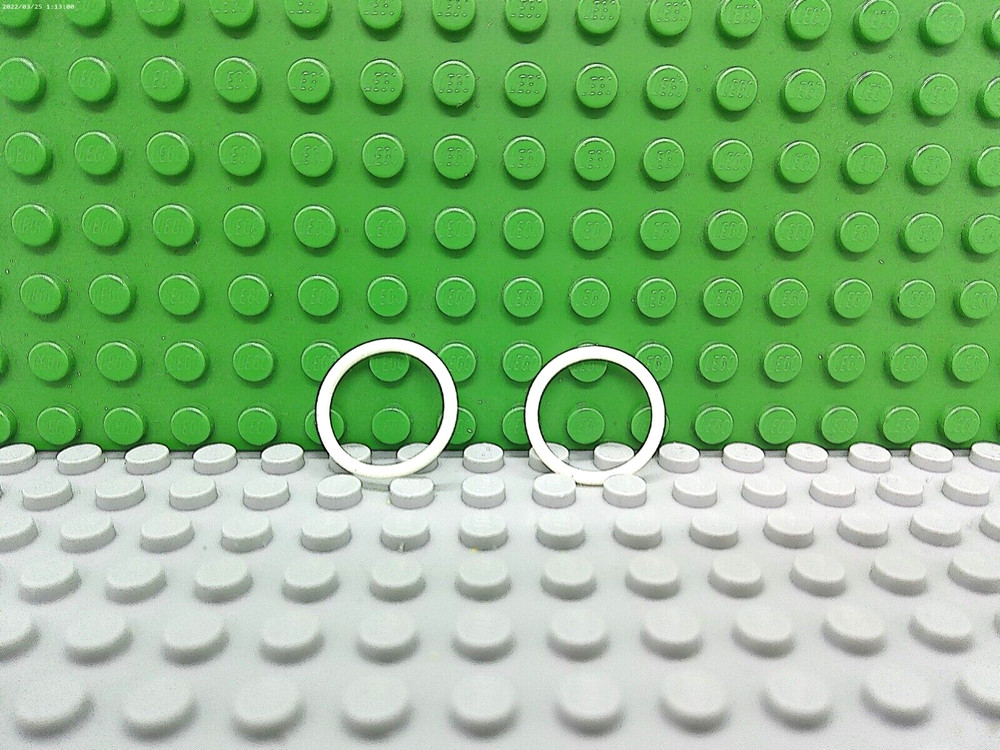 Lego 2 White Technic 2x2 Thin Rubber Bands X71 NEW