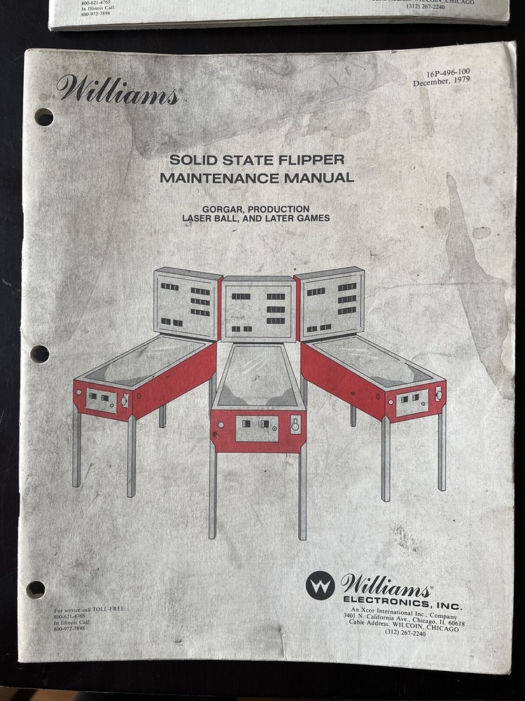 William’s Pinball Solid State Flipper Maintenance Manual 1979 Original