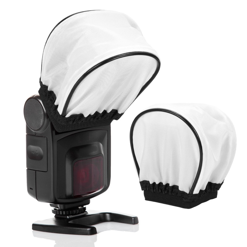 2pcs 3.5" x 3.7" Soft Mini Flash Bounce Diffuser Cap, for Flashlight, White