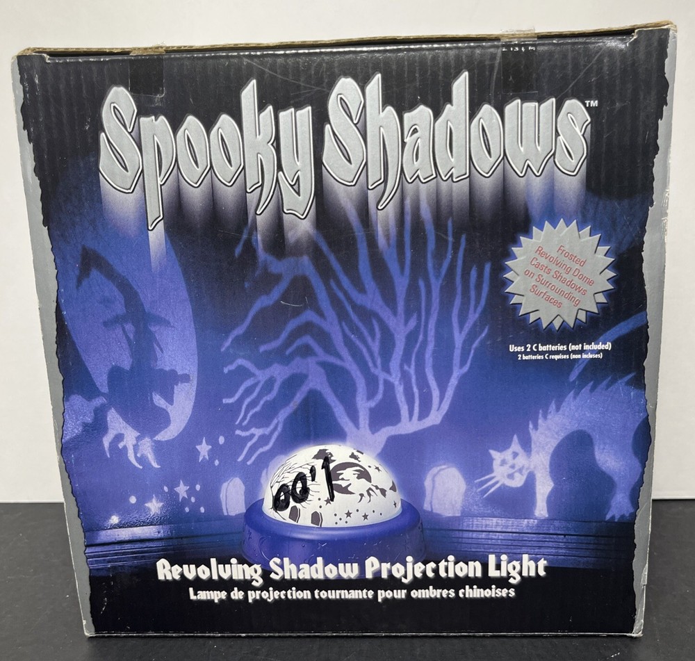 Spooky Shadows Projection Light Halloween Witch Graveyard 2001 Tested & Working