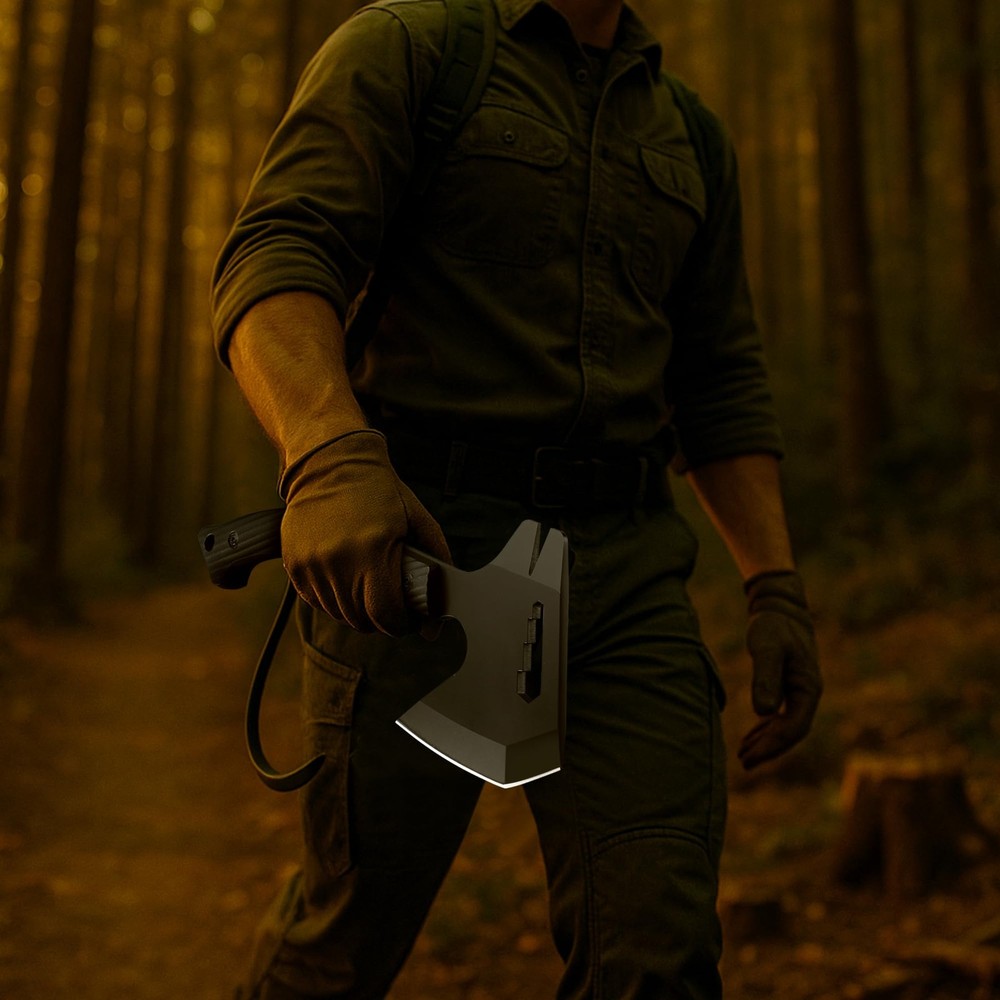 Grumpy Bear Tactical Axe Sickle Set Survival Tomahawk Hatchet