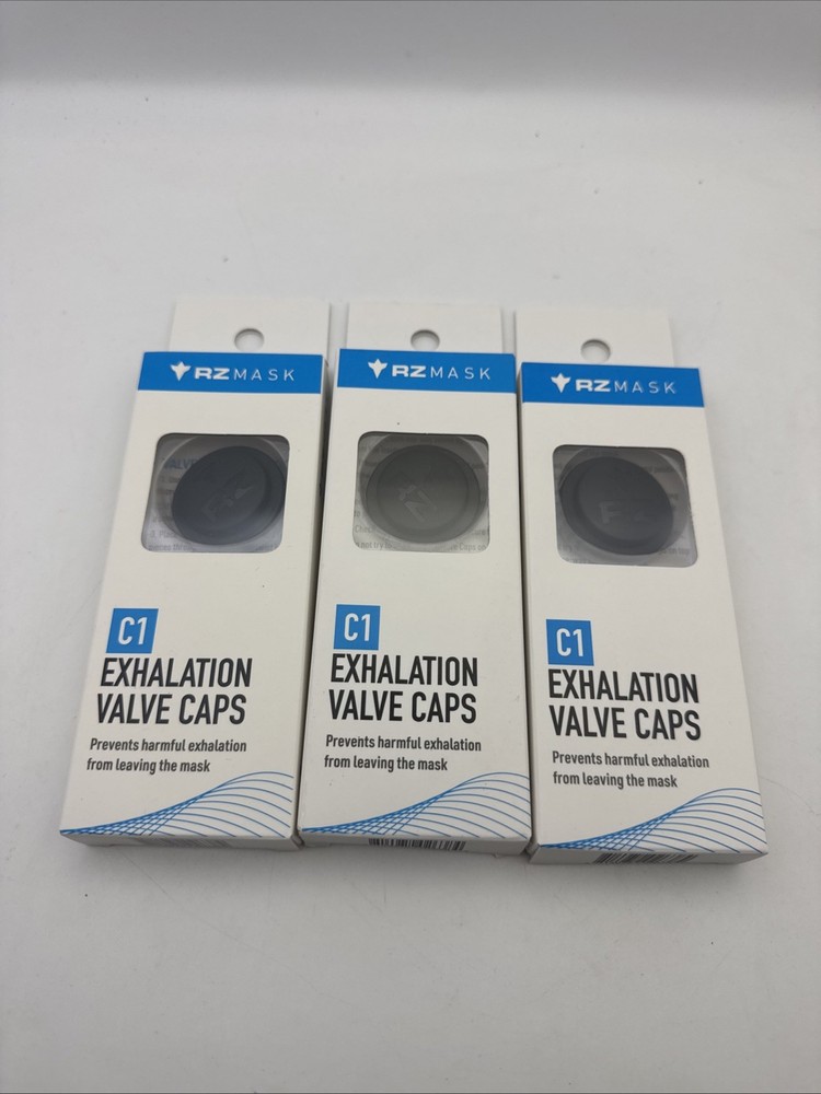 RZ Mask Exhalation replacement valve Caps - Black 3-pack