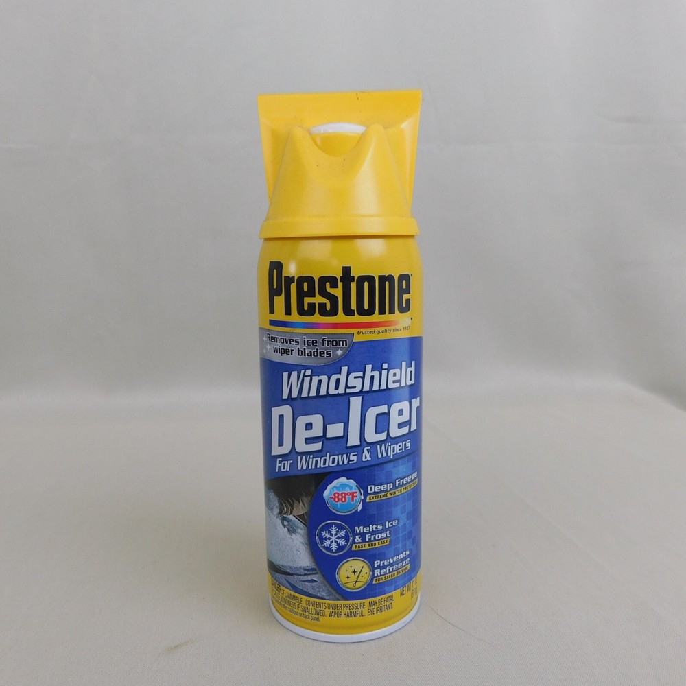 3-Pack Lot Prestone Windshield De-Icer 11oz Cans with Ice Scraper Tops #3146