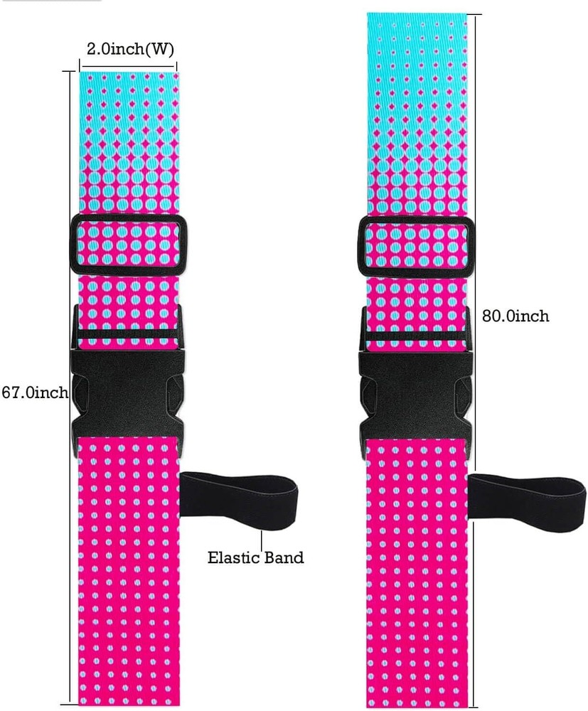 Luggage Straps for Suitcases TSA Approved Easy Universal Size, Gradient Dot