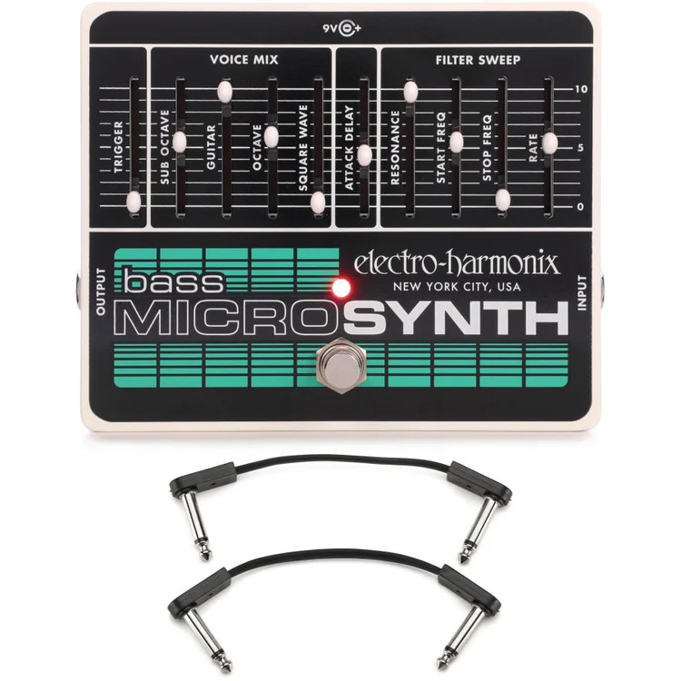 Electro-Harmonix Bass Micro Synth Pedal with EBS Patch Cables