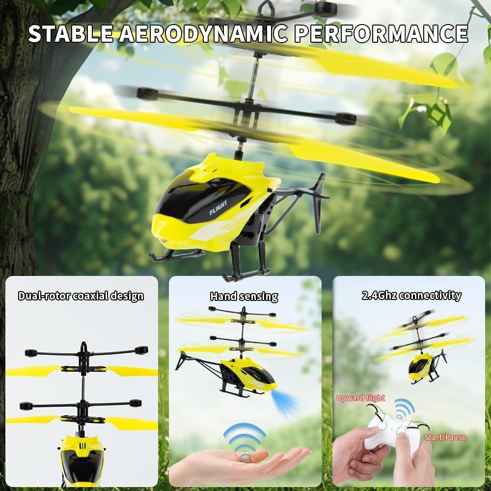 3 Pack Remote Control Helicopter Gesture Sensing Flying with 10Mins Flight