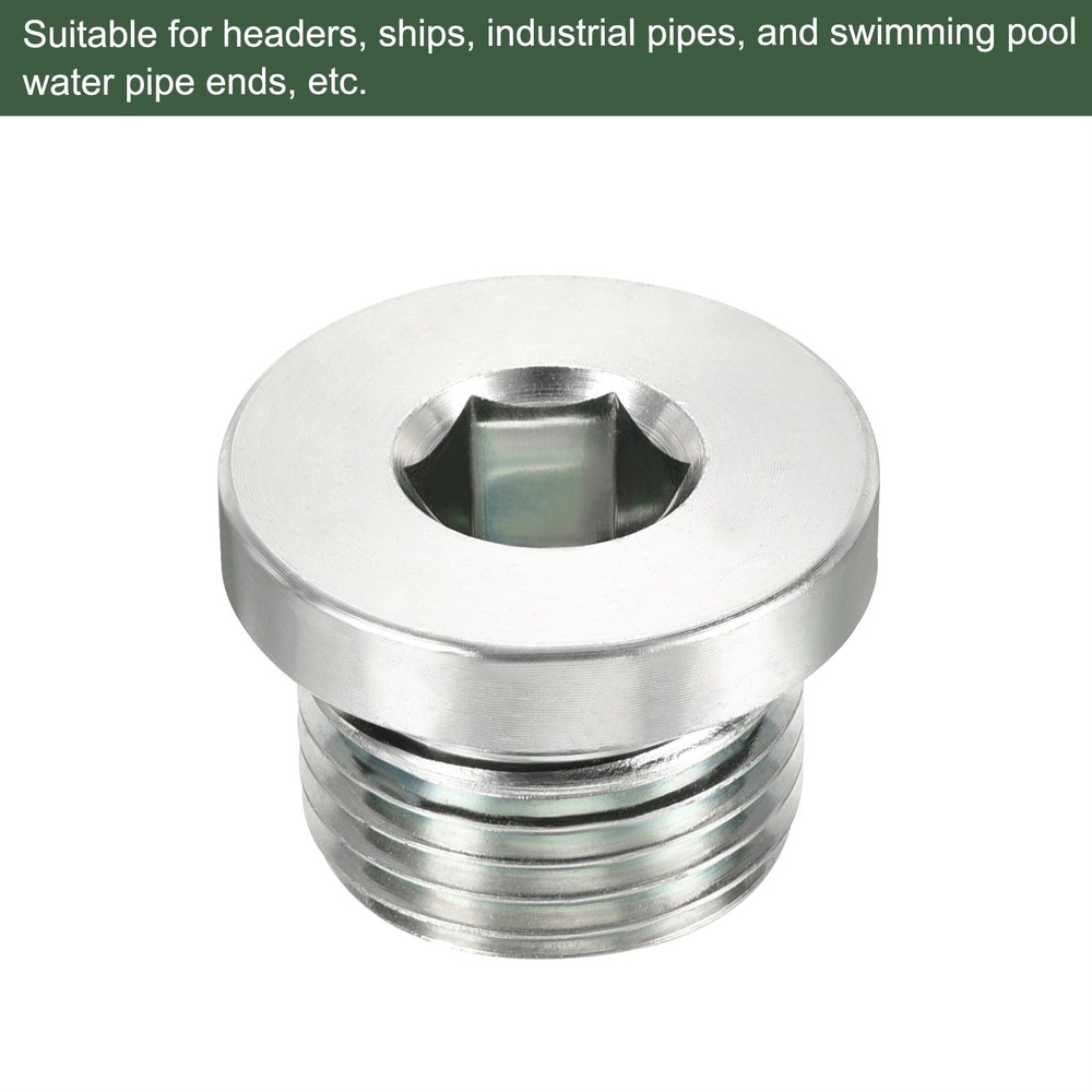 G1/2 Pipe Plug, Great for Terminate Pipe Ends (Silver)