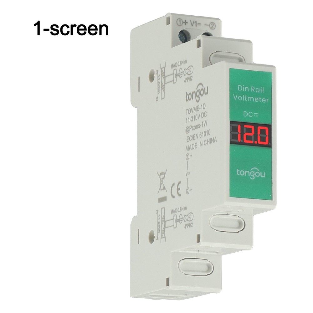 Efficient Voltage Meter for Din Rails LED Display Range from 11 310 Volts
