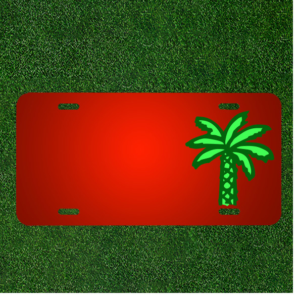 Custom Personalized License Plate With Add Names To Palm Tree Green Beach
