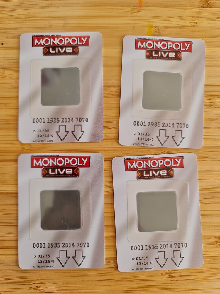 MONOPOLY Live REPLACEMENT 4 x Bank Cards