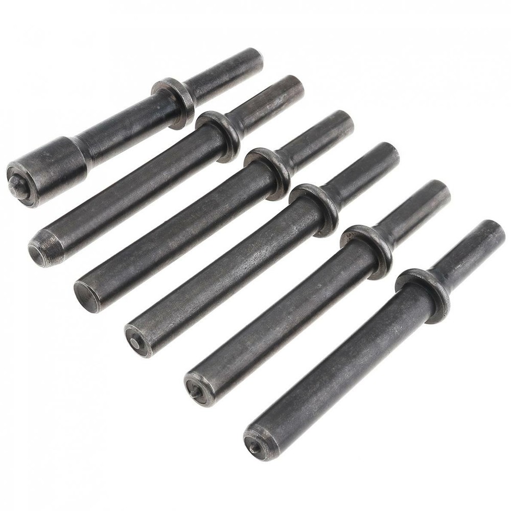 6pcs/set Hard 45# Steel Solid Air Rivet Impact Head Support Pneumatic Tool
