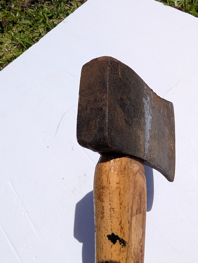 Vintage Hatchet Axe Wood Handle Camp Camping Tool Primitive Rustic 13in