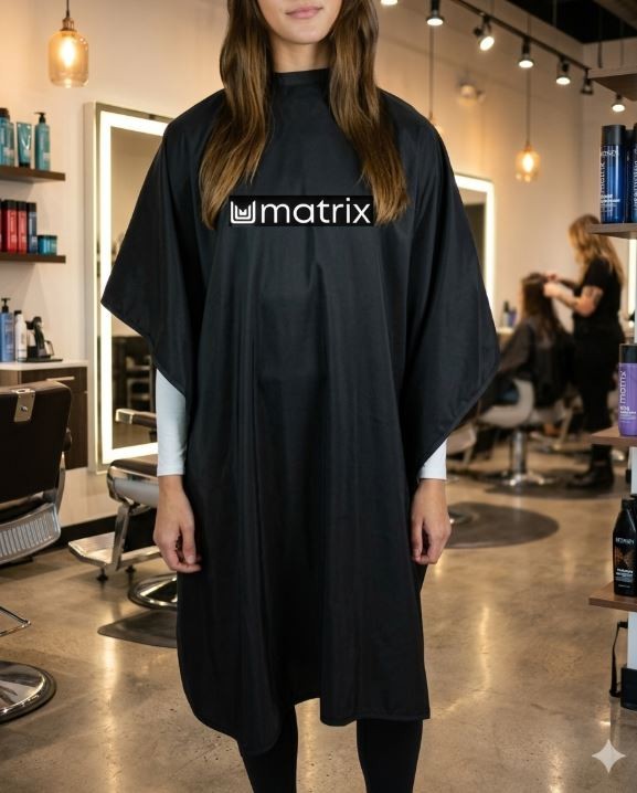 Matrix DURASILK WATERPROOF CLIENT CAPE - BLEACH RESISTANT -- BLACK