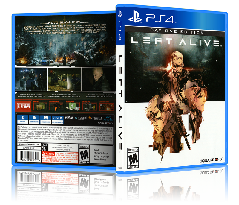 Left Alive - Replacement PS4 Cover and Case. NO GAME!!