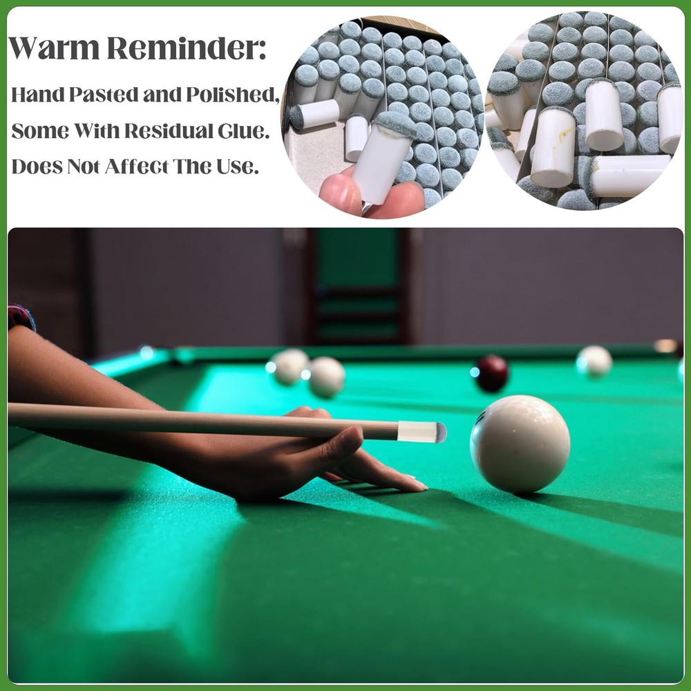 20-Piece Pool Cue Tip Replacement Kit, 4 Sizes for Billiard Accessories