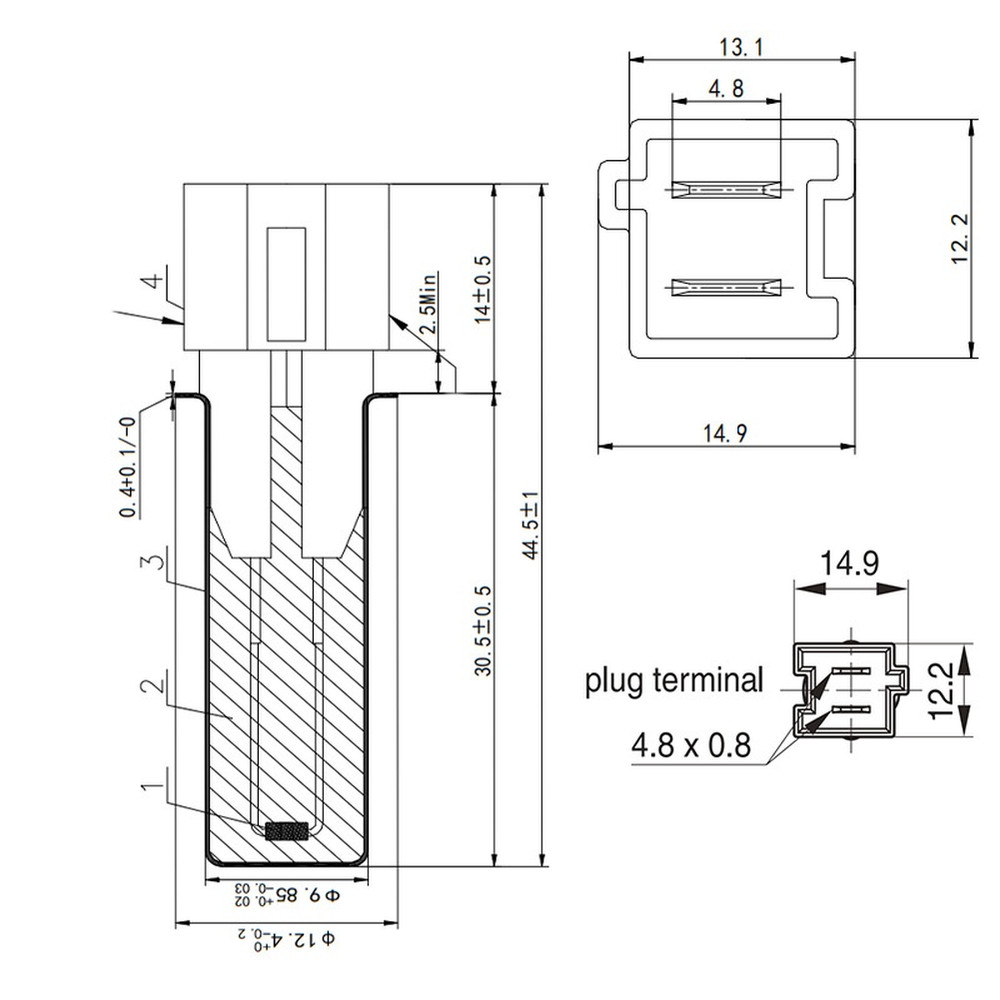 Temperature Sensor with Screw Installation for Washers Black Plastic Shell
