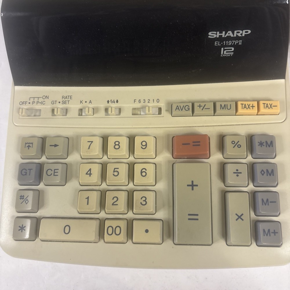 Vintage Sharp EL-1197PII Printing Calculator Tested Working