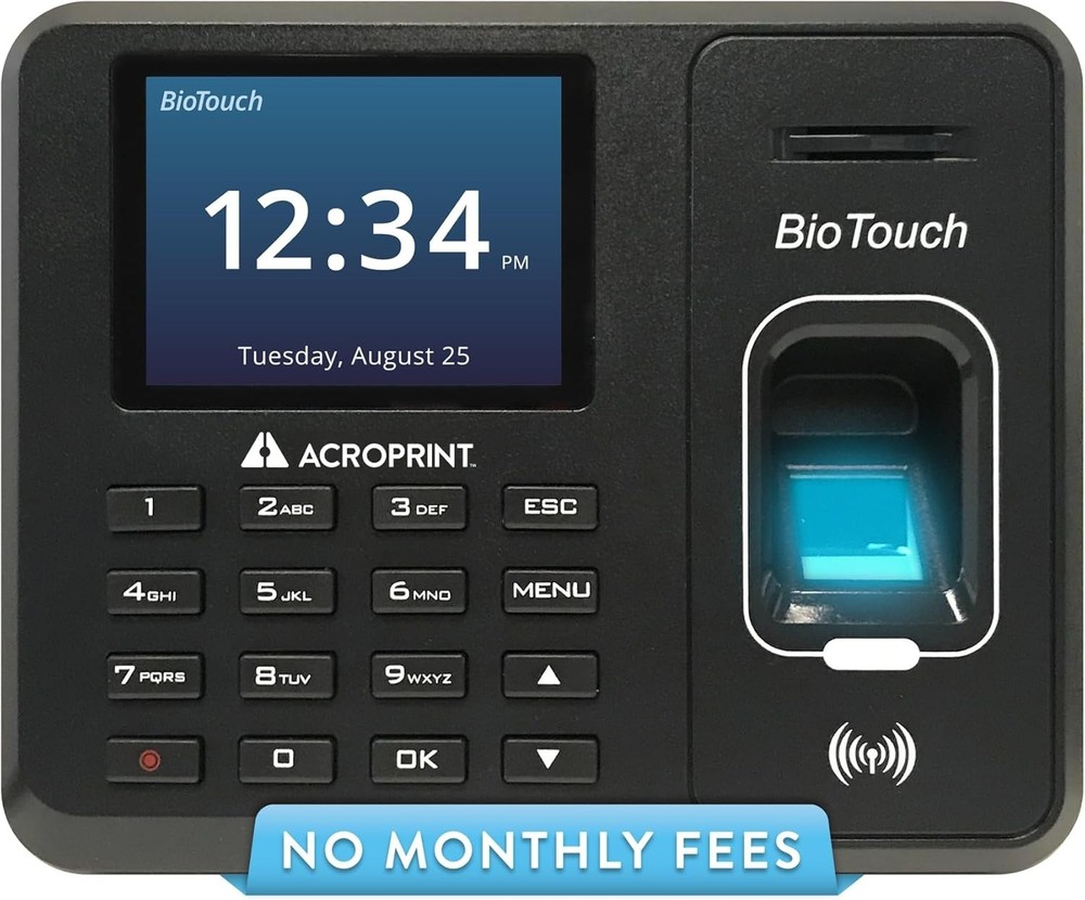 Acroprint BioTouch Self-Contained Automatic Biometric Fingerprint/Proximity Time