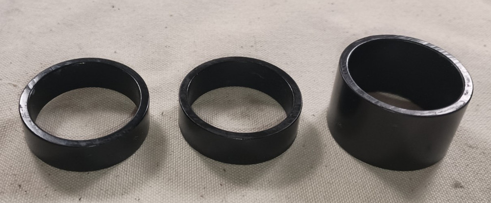 1 1/8" Threadless Headset Spacers 20mm + 2x10mm Black Aluminum -- Excellent