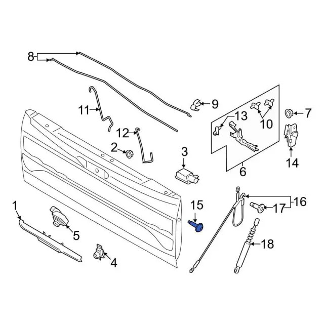 Genuine Ford Tailgate Support Cable Bolt W711291-S450