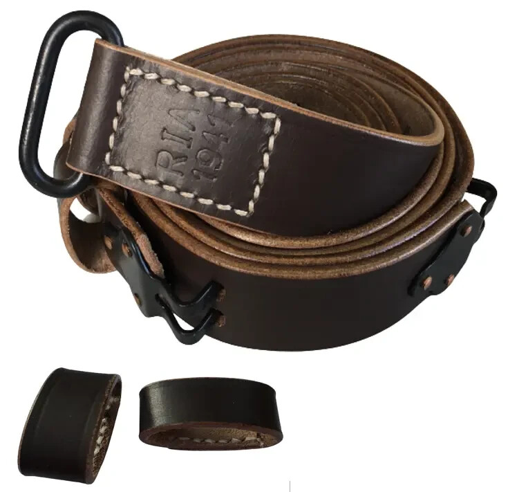 M1907 Dark Brown Ria Marked Leather Sling EXTRA KEEPER
