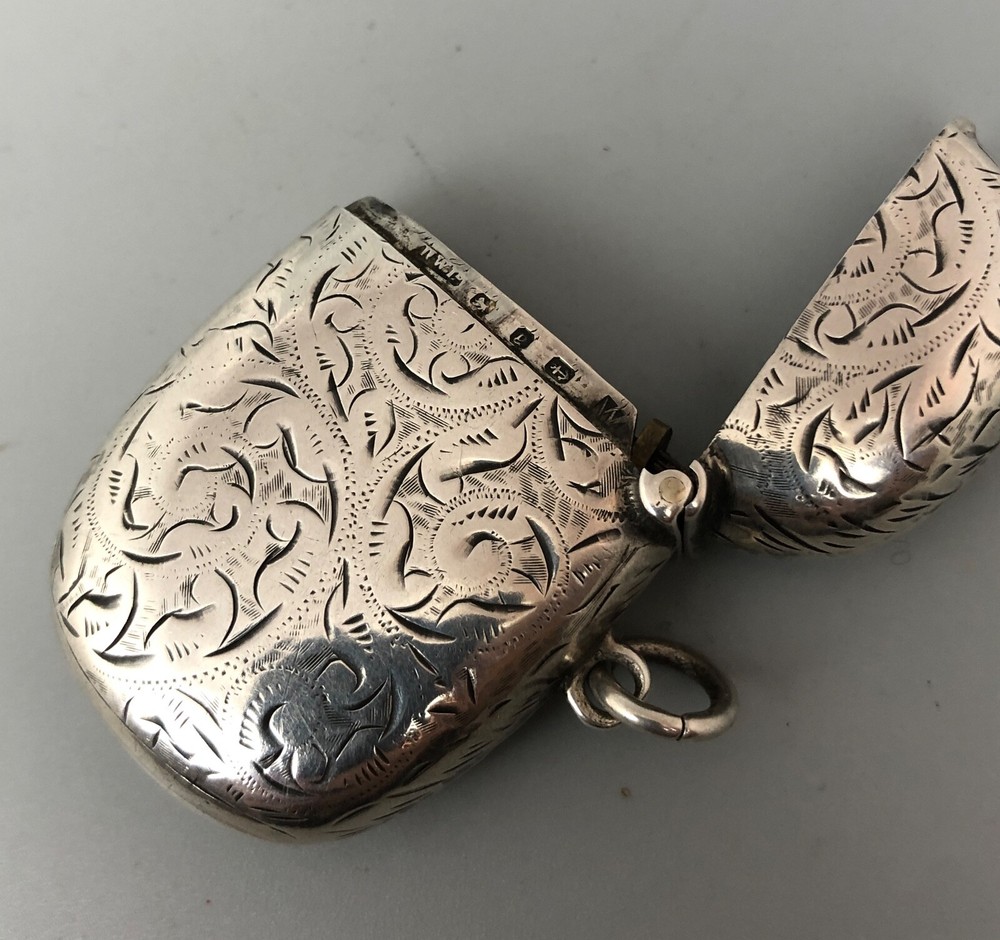 Victorian Risings Patent Silver Vesta Case 1898 CZX
