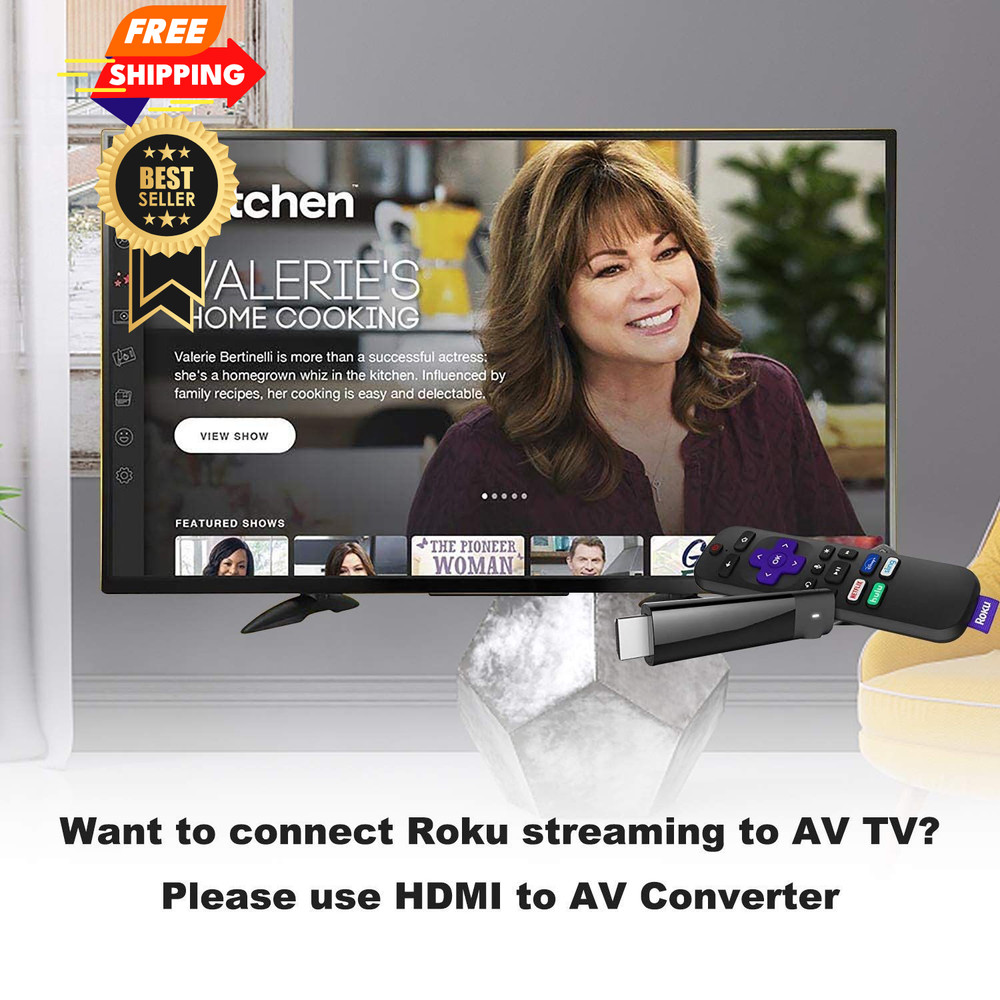 HDMI to AV Converter RCA Composite Adapter, Support Black