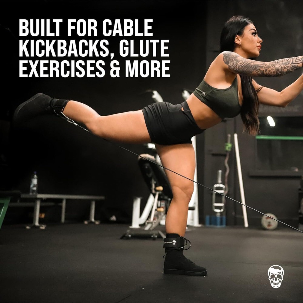 Ankle Straps (Pair) For Cable Machine Kickbacks, Glute Workouts, Lower Body E...