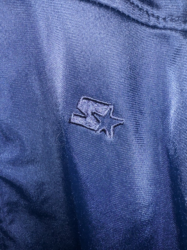 Starter Jacket Mens L Blue Athletic Track Full Zip Warm Up Jogging Run