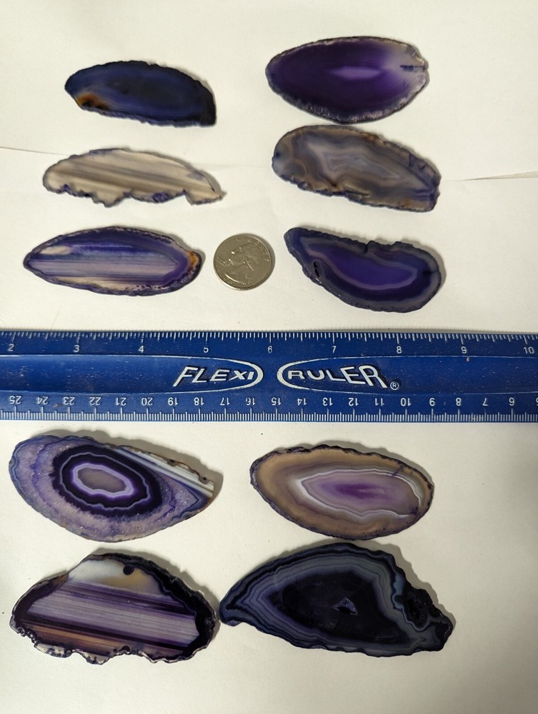 1 large thin agate slice per lot purple