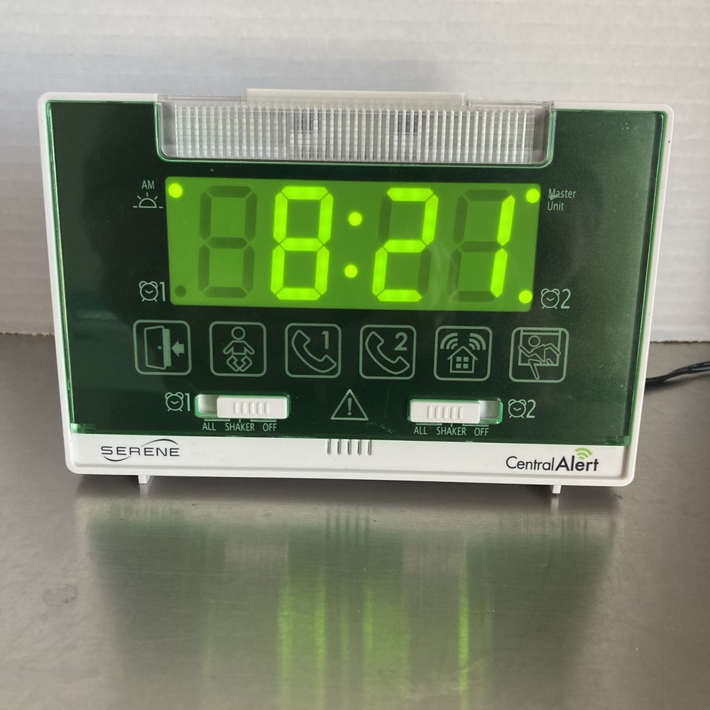 Serene Central Alert Home Alert System Alarm Clock Only TESTED EUC